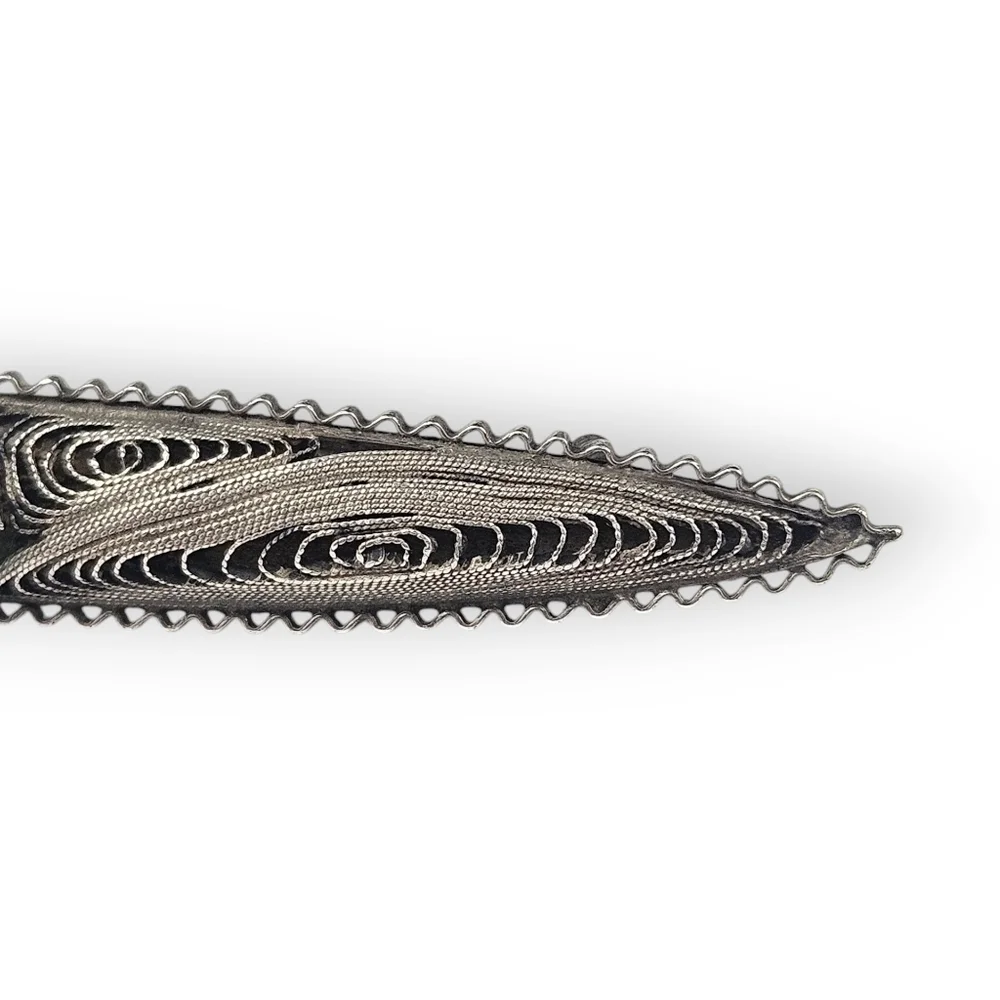 Victorian Cannetille Sterling Brooch Flower Filigree Antique Spun Silver 925